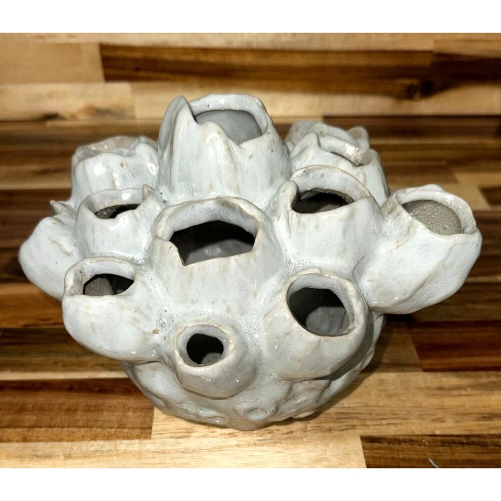 White Ceramic Vase With 17 Openings Centerpiece Decor